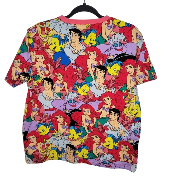 Tokyo Disney Resort Ariel Little Mermaid T-Shirt Size Large AOP All Over Print - Picture 2 of 3